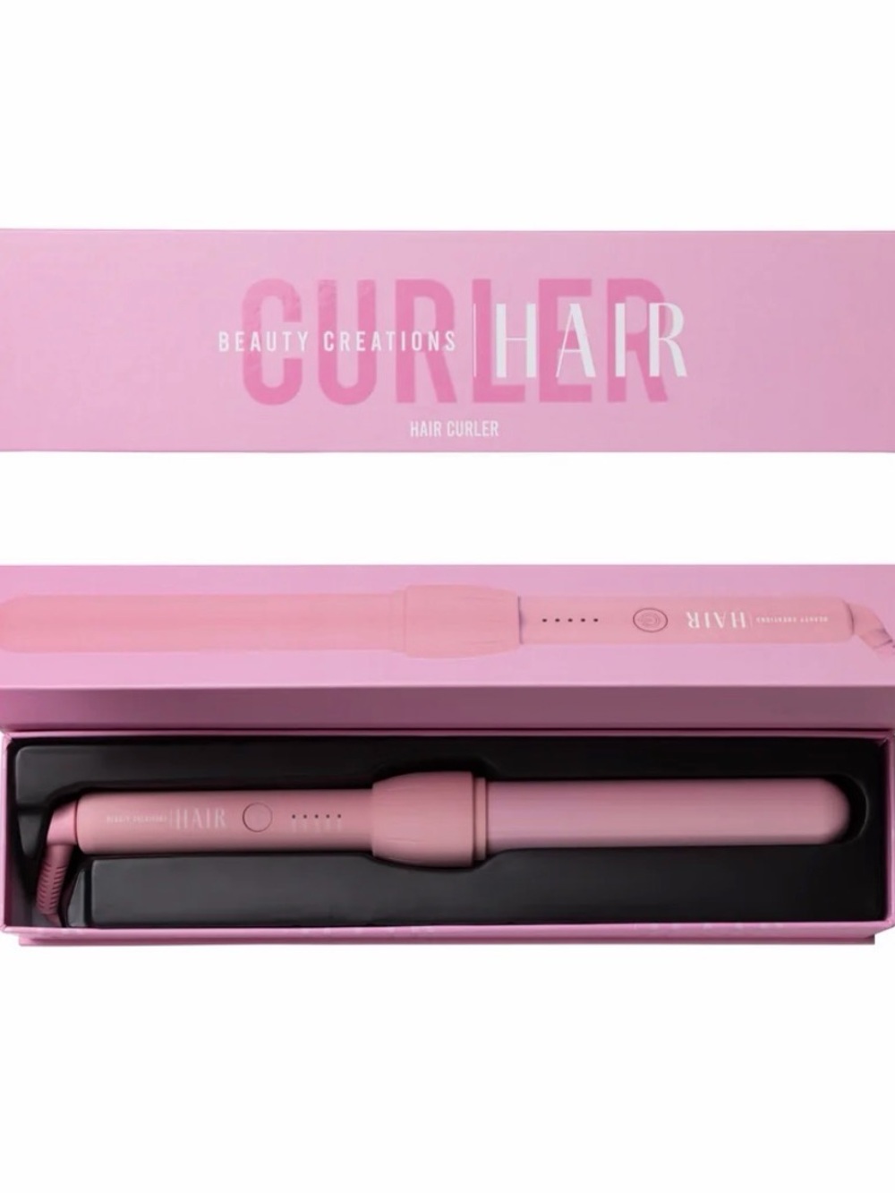 Beauty Creations Pink Curling Iron - Ceramic Styling Wand